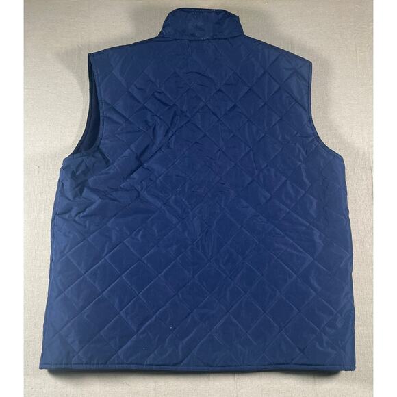 y2k normcore Mens Quilted Vest Size XL "ALASKA HWY" Navy Blue - Picture 2 of 6